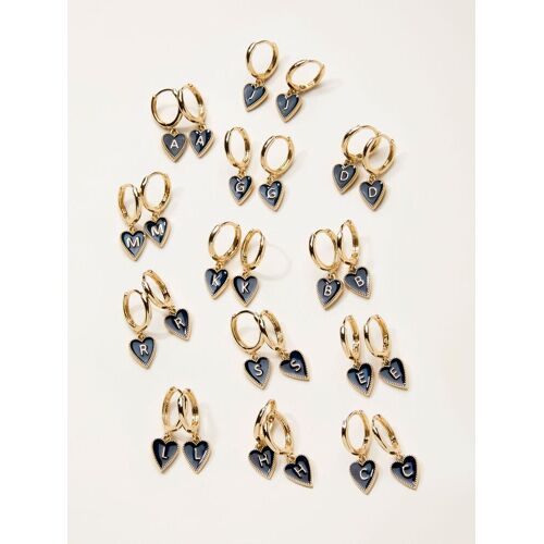 Fat Face FatFace Navy Alphabet Heart Earrings damen