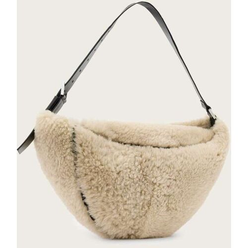 All Saints AllSaints Cream Luna Shearling Shoulder Bag damen