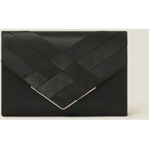 Accessorize Accessorize Black Woven Satin Envelope Clutch Bag damen Accessorize Accessorize Black Woven Satin Envelope Clutch Bag damen