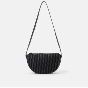 Accessorize Accessorize Black Woven Leather Crossbody Bag damen Accessorize Accessorize Black Woven Leather Crossbody Bag damen