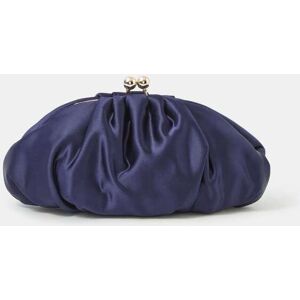 Accessorize Accessorize Blue Ruched Satin Clip Frame Clutch Bag damen Accessorize Accessorize Blue Ruched Satin Clip Frame Clutch Bag damen
