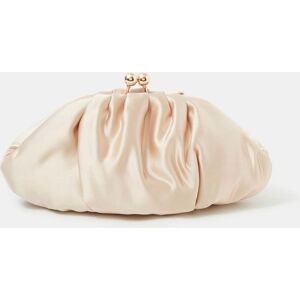 Accessorize Accessorize Natural Ruched Satin Clip Frame Clutch Bag damen Accessorize Accessorize Natural Ruched Satin Clip Frame Clutch Bag damen