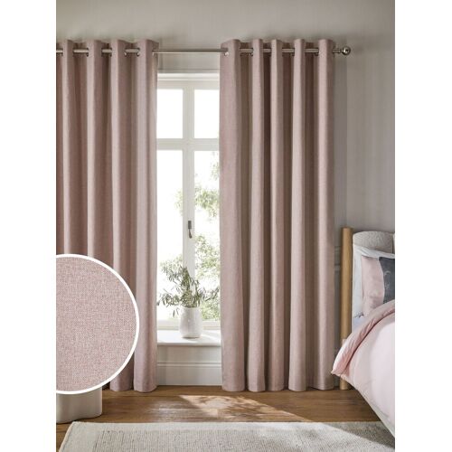 Next Pink Soft Marl Blackout/Thermal Eyelet Curtains