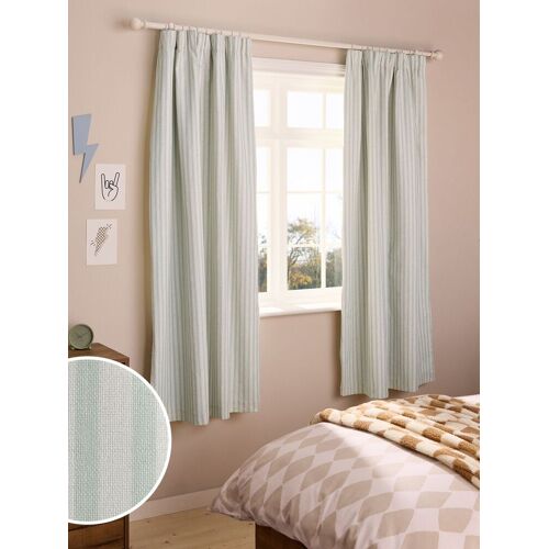 Next Sage Stripe Pencil Pleat Blackout Curtains