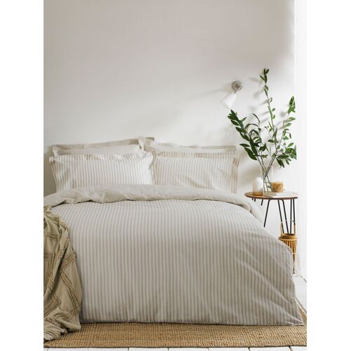 Yard Yard Natural Hebden Striped Cotton Duvet Cover and Pillowcase Set