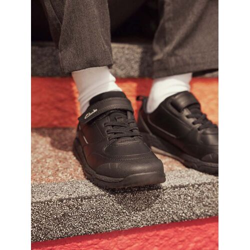 Clarks Black Multi Fit Leather Steggy Stride School Shoes EU 27 G (UK 9) jungen