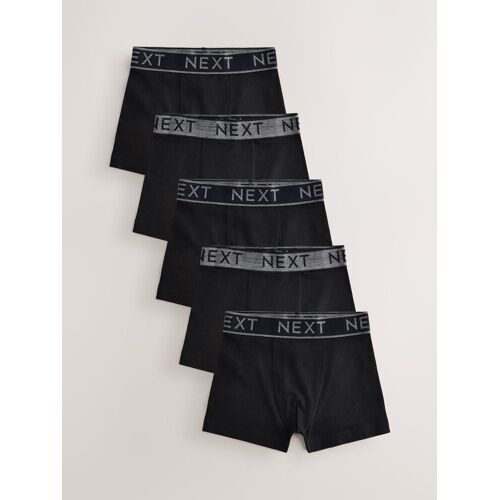 Next Black with Grey Waistband Trunks 5 Pack (1.5-16yrs) jungen