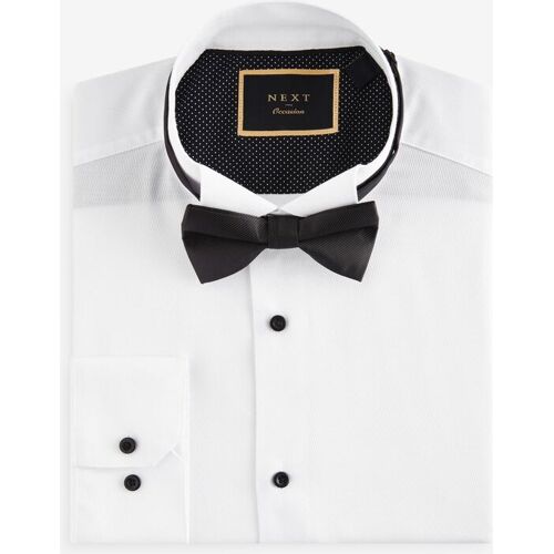 Next White Slim Fit Single Cuff Shirt With Wing Collar And Bow Tie Pack EU 46 Regular herren
