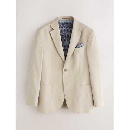 Next Stone Regular Fit Textured Linen Blend Blazer herren