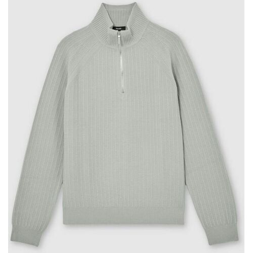 Reiss Reiss Sage Green Aldershot Textured-Knit Half-Zip Jumper with Wool herren