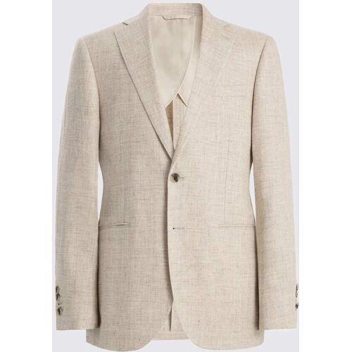 MOSS MOSS Neutral Slim Fit Delave Linen Suit Jacket herren
