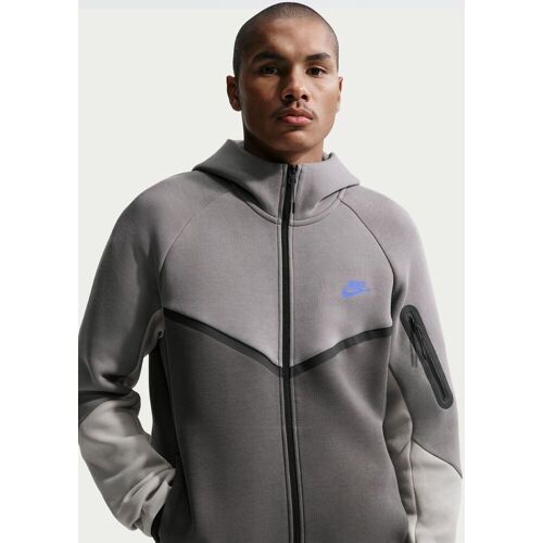 Nike Grey Brown Tech Fleece Zip Through Hoodie herren
