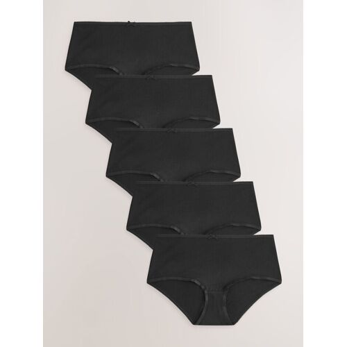 Next Black Midi Cotton Rich Knickers 5 Pack damen