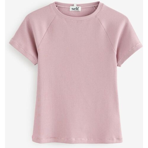 self. self. Mauve Purple Fitted Rib T-Shirt damen
