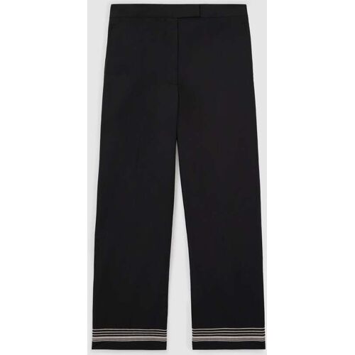 Reiss Reiss Black/Ivory Cat Cotton Stripe-Detail Tapered Trousers damen