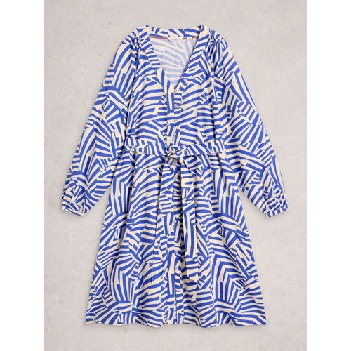 White Stuff White Stuff Blue Petra Linen Blend Dress EU 36 (UK 8) damen