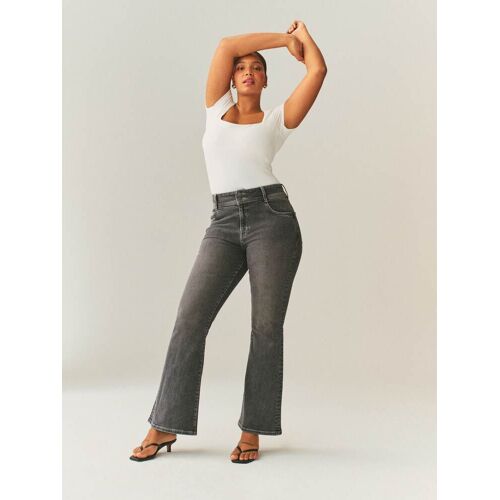 Next Grey Hourglass High Rise Stretch Flare Jeans damen