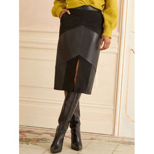 Love & Roses Love & Roses Midirock aus Wildlederimitat und Kunstleder-Mix EU 46 (UK 18) damen