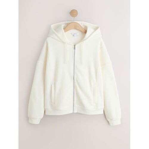 Next Ecru Towelling Zip Through Hoodie damen