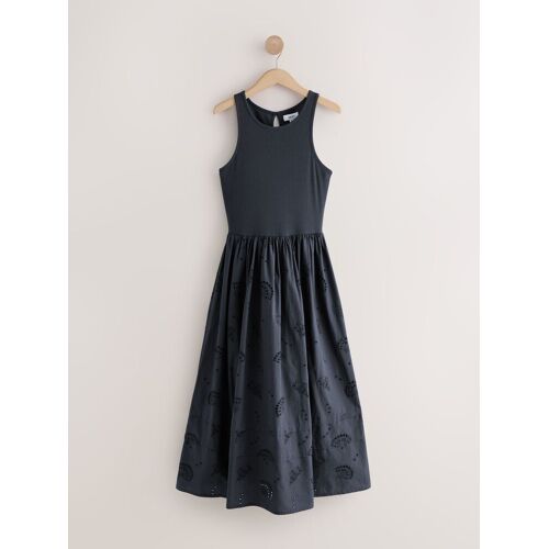 Next Navy Broderie 2-in-1 Sleeveless Dress EU 44 (UK 16) damen