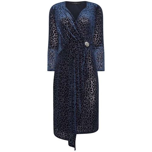 Star by Julien MacDonald Star by Julien MacDonald Blue Jacquard Mock Wrap Dress EU 50 (UK 22) damen