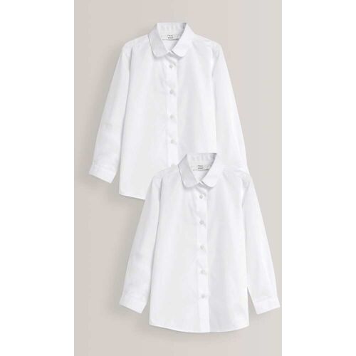 Next White 2 Pack Long Sleeve Curved Collar School Shirt (3-16yrs) 140cm (10 Years) mädchen