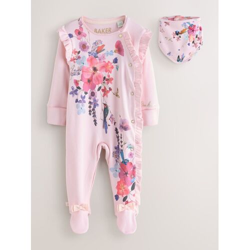 Baker by Ted Baker Baker by Ted Baker 2 Piece Frill Sleepsuit & Bib Set mädchen