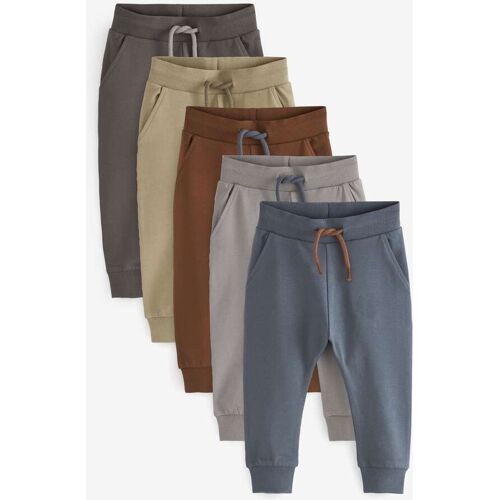 Next Khaki/Grey/Blue Skinny Fit Joggers 5 Pack (3mths-7yrs) jungen