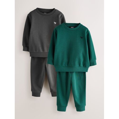 Next Charcoal Grey/Green Sweatshirt and Joggers Set 2 Pack (3mths-7yrs) jungen