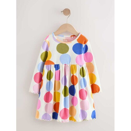 Next Rainbow Spot Long Sleeve Ribbed Dress (3mths-7yrs) 74-80cm (9-12 Months) mädchen