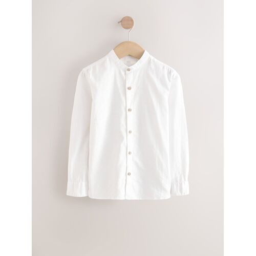 Next Cream Grandad Collar Linen Mix Long Sleeve Shirt (3-16yrs) 110cm (5 Years) jungen