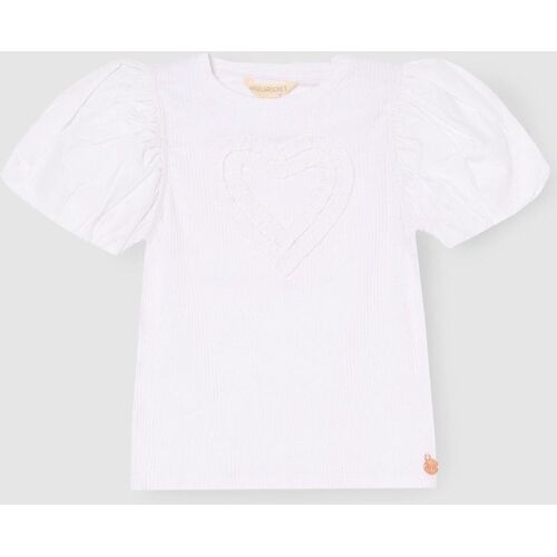Angel & Rocket Angel & Rocket White Eve Ruffle Heart Puff Sleeve T-Shirt mädchen