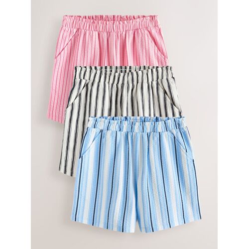 Next Blue/Pink Stripe Textured Shorts (3-16yrs) 140cm (10 Years) mädchen