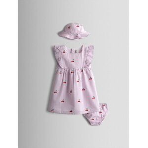Jojo Maman Bébé Jojo Maman Bébé - Kleid und Mütze im Set mit besticktem Streifenmuster mädchen Jojo Maman Bébé Jojo Maman Bébé - Kleid und Mütze im Set mit besticktem Streifenmuster mädchen