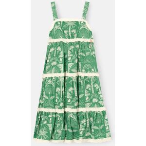 Angel & Rocket Angel & Rocket Green Kinsley Palm Print Lace Trim Tiered Dress 146cm (11 Years) mädchen Angel & Rocket Angel & Rocket Green Kinsley Palm Print Lace Trim Tiered Dress 146cm (11 Years) mädchen