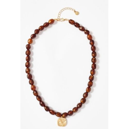 Mint Velvet Mint Velvet Brown Beaded Charm Necklace damen