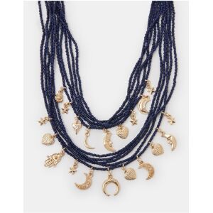 Accessorize Accessorize Blue Celestial Charm Bead Layered Necklace damen Accessorize Accessorize Blue Celestial Charm Bead Layered Necklace damen