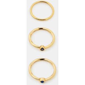 Accessorize Accessorize Gold Tone 14ct Gold-Plated Stacking Stone Rings 3-Pack damen Accessorize Accessorize Gold Tone 14ct Gold-Plated Stacking Stone Rings 3-Pack damen