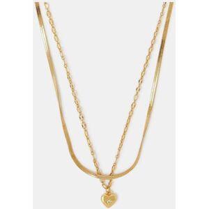 Accessorize Accessorize Gold 14ct Gold-Plated Heart Pendant Layered Necklace damen Accessorize Accessorize Gold 14ct Gold-Plated Heart Pendant Layered Necklace damen