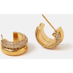 Accessorize Accessorize Gold Stainless Steel Pavé Double Hoop Earrings damen Accessorize Accessorize Gold Stainless Steel Pavé Double Hoop Earrings damen