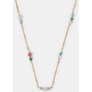 Accessorize Accessorize 14ct Gold Semi-Precious Bead Station Necklace damen Accessorize Accessorize 14ct Gold Semi-Precious Bead Station Necklace damen