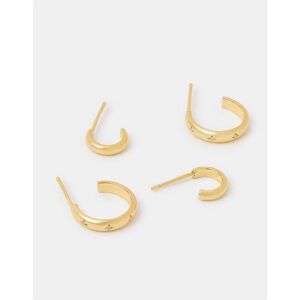 Accessorize Accessorize Gold 2-Pack 14ct Gold-Plated Star Hoop Earrings damen Accessorize Accessorize Gold 2-Pack 14ct Gold-Plated Star Hoop Earrings damen