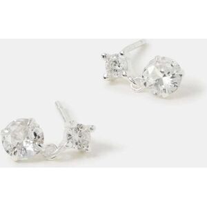 Accessorize Accessorize Silver Tone Sterling Silver Crystal Drop Stud Earrings damen Accessorize Accessorize Silver Tone Sterling Silver Crystal Drop Stud Earrings damen