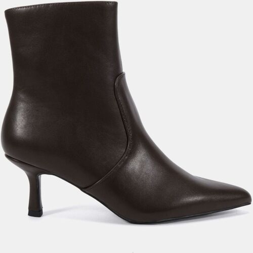 Novo Novo Brown Kylie Mid Stiletto Heel Point Ankle Boots damen