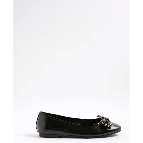 River Island River Island Black Chain Bow Ballet Pumps EU 39 (UK 6) damen