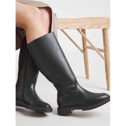 Simply Be Simply Be Black Wide Fit Leather Knee High Riding Boots damen