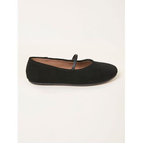 Fat Face FatFace Black Suede Round Toe Ballerina Flats EU 38 (UK 5) damen