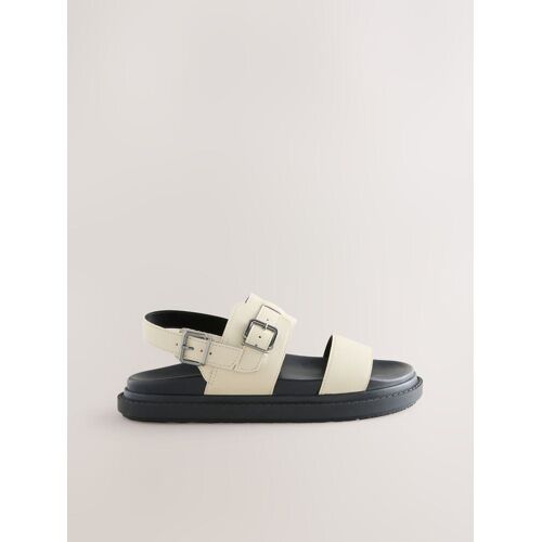 Next Ecru White Buckle Detail Chunky Footbed Sandals damen