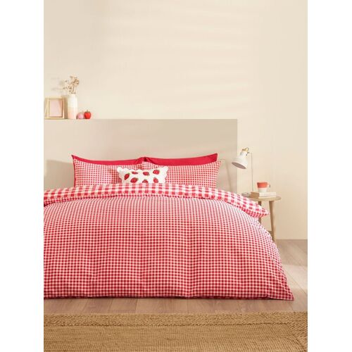 Catherine Lansfield Catherine Lansfield Red Bamford Gingham Check Reversible Duvet Cover Set