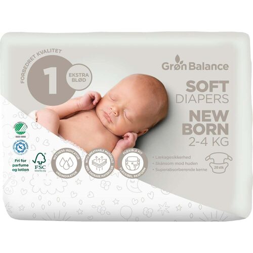 Grøn Balance Windeln Newborn 2-4kg 28 Stück
